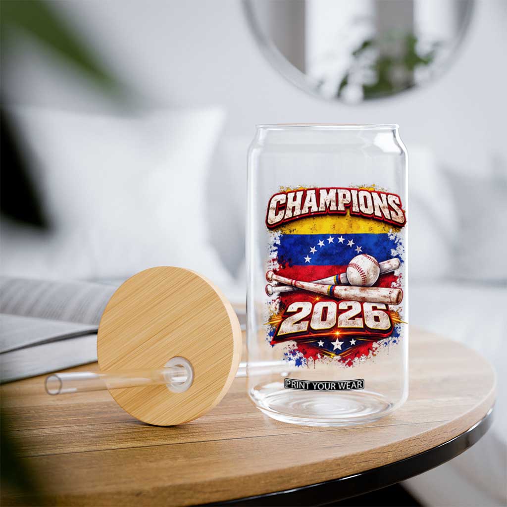 Venezuela Champions 2026 Baseball Lover Venezuelan Flag Glass Can TS11 Print Your Wear