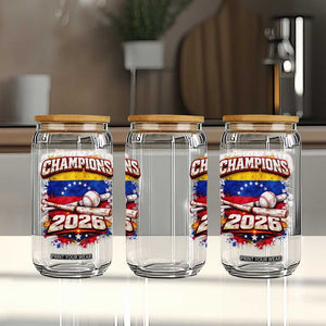 Venezuela Champions 2026 Baseball Lover Venezuelan Flag Glass Can TS11 Print Your Wear