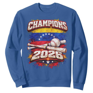 Venezuela Champions 2026 Baseball Lover Venezuelan Flag Sweatshirt TS11 Royal Blue Print Your Wear