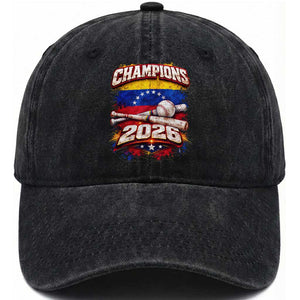 Venezuela Champions 2026 Baseball Lover Venezuelan Flag Washed Cotton Baseball Cap TS11 Print Your Wear