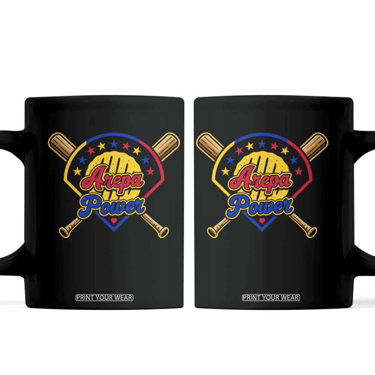 Arepa Power Venezuela Baseball Lover Coffee Mug Venezuelan Pride TS11 Black Print Your Wear