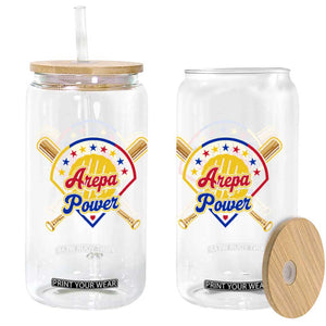 Arepa Power Venezuela Baseball Lover Glass Can Venezuelan Pride TS11 Print Your Wear