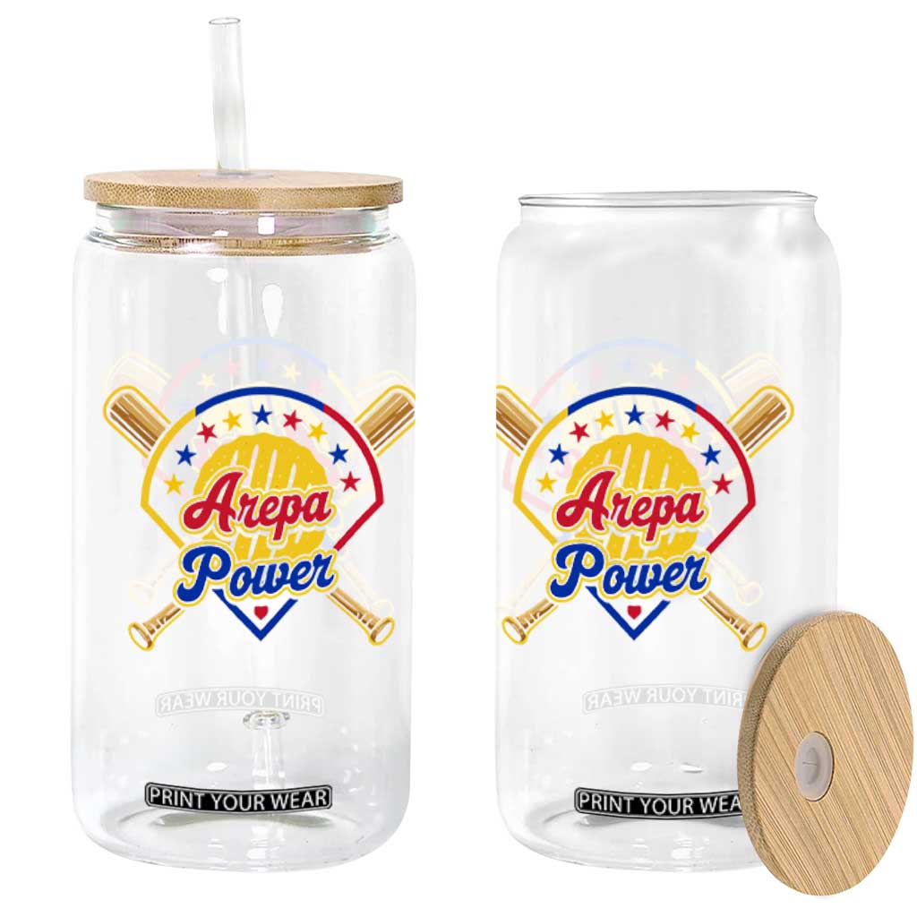 Arepa Power Venezuela Baseball Lover Glass Can Venezuelan Pride TS11 Print Your Wear