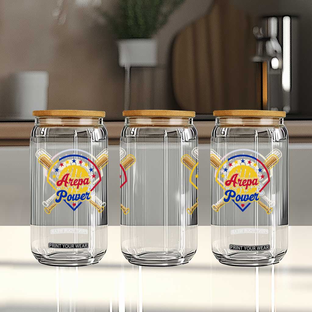 Arepa Power Venezuela Baseball Lover Glass Can Venezuelan Pride TS11 Print Your Wear