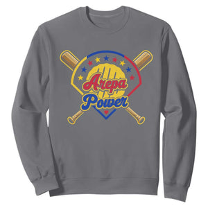 Arepa Power Venezuela Baseball Lover Sweatshirt Venezuelan Pride TS11 Charcoal Print Your Wear