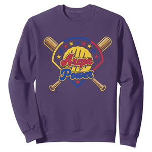 Arepa Power Venezuela Baseball Lover Sweatshirt Venezuelan Pride TS11 Purple Print Your Wear
