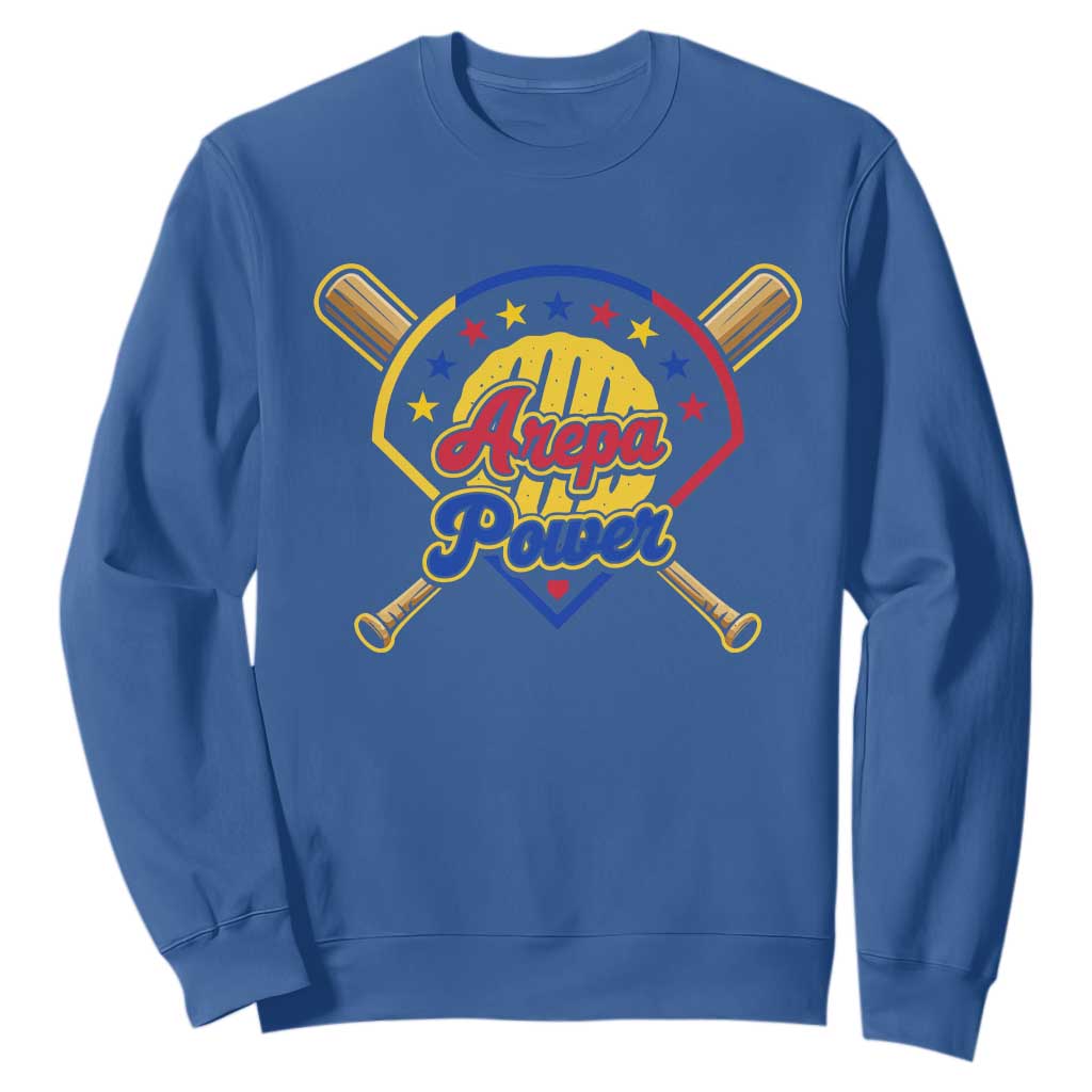 Arepa Power Venezuela Baseball Lover Sweatshirt Venezuelan Pride TS11 Royal Blue Print Your Wear