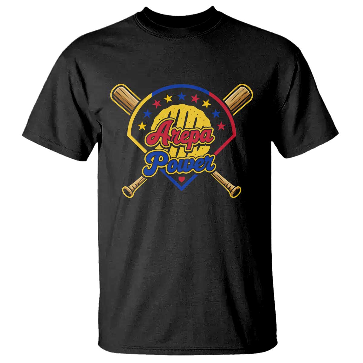 Arepa Power Venezuela Baseball Lover T Shirt Venezuelan Pride TS11 Black Print Your Wear