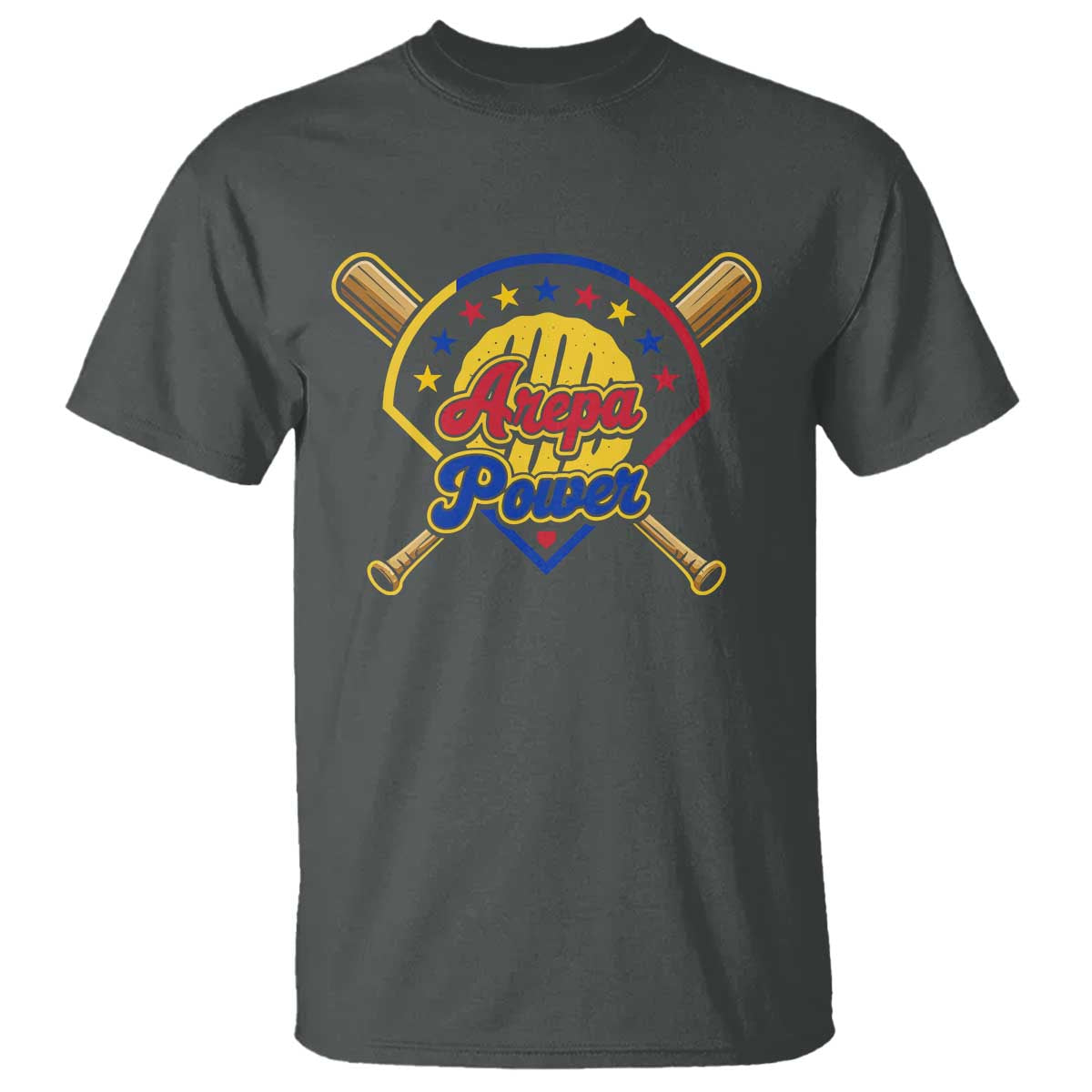 Arepa Power Venezuela Baseball Lover T Shirt Venezuelan Pride TS11 Dark Heather Print Your Wear
