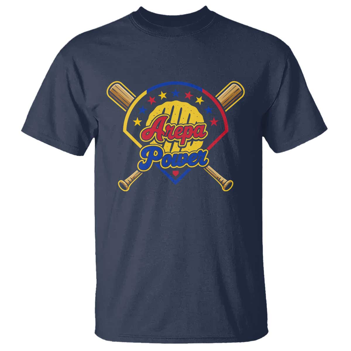 Arepa Power Venezuela Baseball Lover T Shirt Venezuelan Pride TS11 Navy Print Your Wear