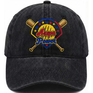 Arepa Power Venezuela Baseball Lover Washed Cotton Baseball Cap Venezuelan Pride TS11 Print Your Wear