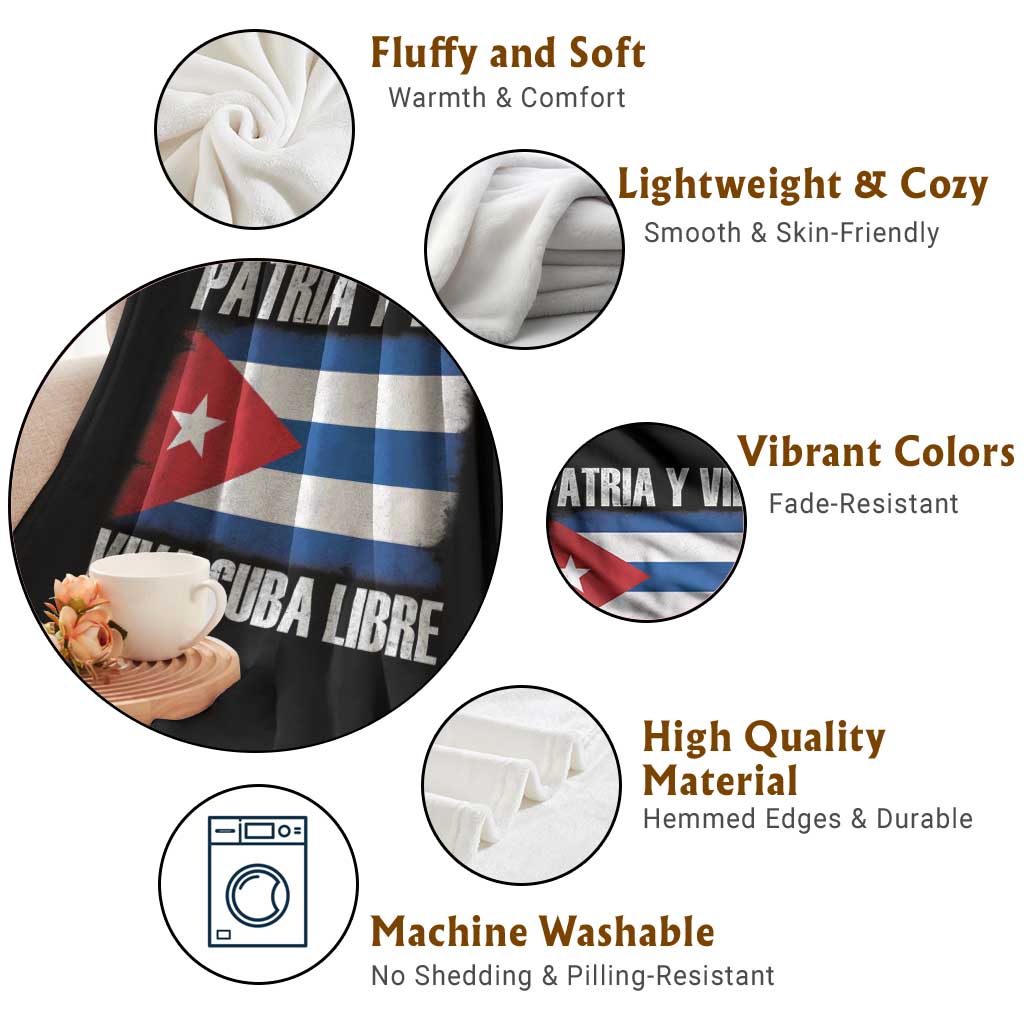 Patria y Vida Cuba Libre Throw Blanket Freedom Patriotic Cuban Flag TS11 Print Your Wear