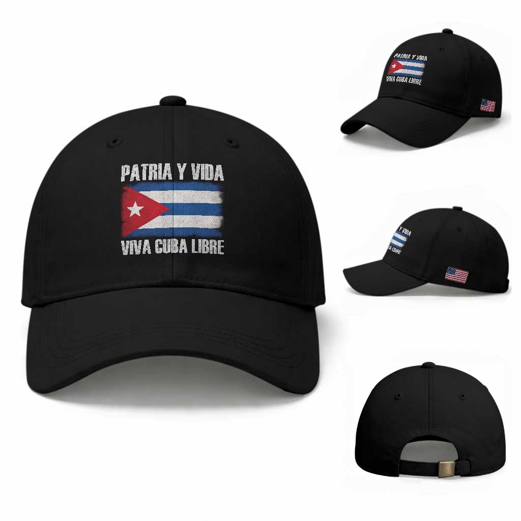 Patria y Vida Cuba Libre Baseball Cap Freedom Patriotic Cuban Flag TS11 Baseball Cap Universal Fit Black Print Your Wear