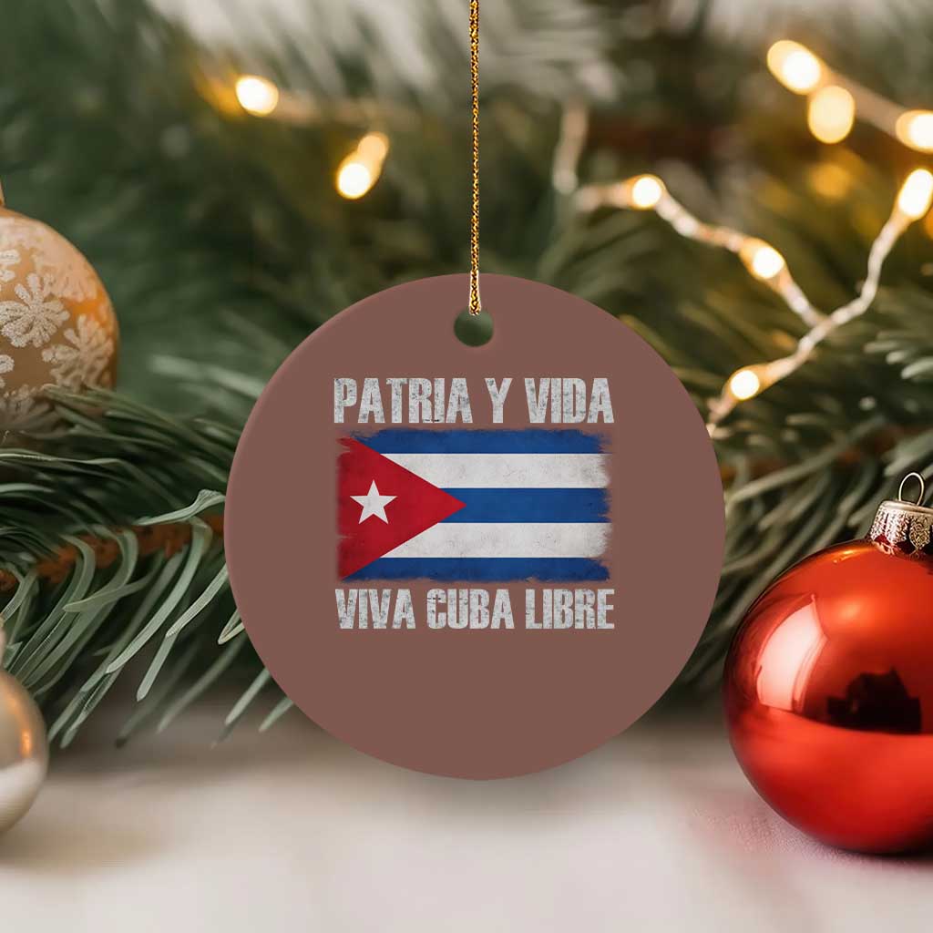Patria y Vida Cuba Libre Ceramic Ornament Freedom Patriotic Cuban Flag TS11 1pc Mocha Print Your Wear