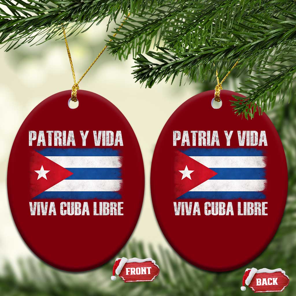Patria y Vida Cuba Libre Ceramic Ornament Freedom Patriotic Cuban Flag TS11 Print Your Wear