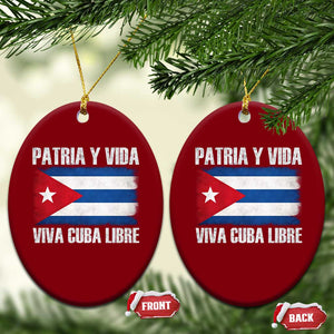 Patria y Vida Cuba Libre Ceramic Ornament Freedom Patriotic Cuban Flag TS11 Print Your Wear