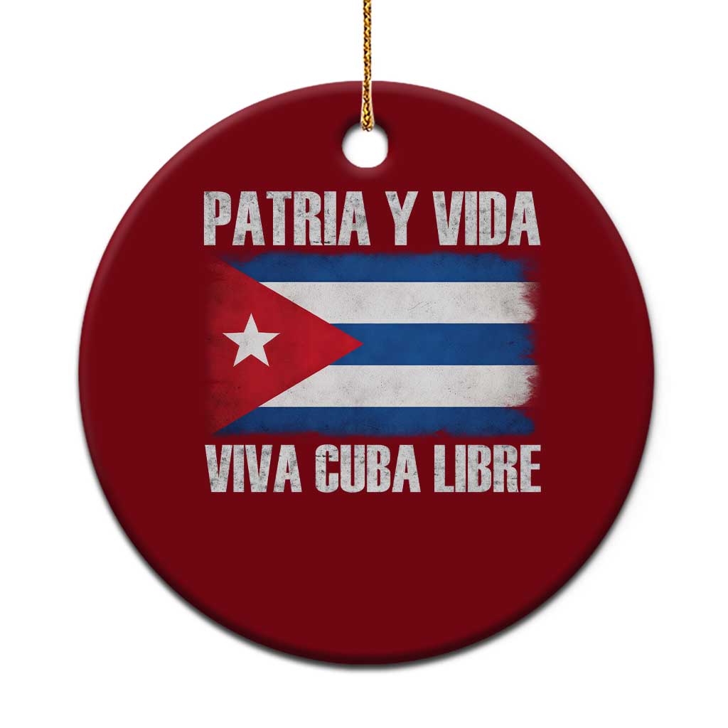 Patria y Vida Cuba Libre Ceramic Ornament Freedom Patriotic Cuban Flag TS11 1pc Red Print Your Wear