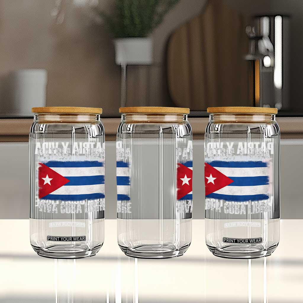Patria y Vida Cuba Libre Glass Can Freedom Patriotic Cuban Flag TS11 Print Your Wear