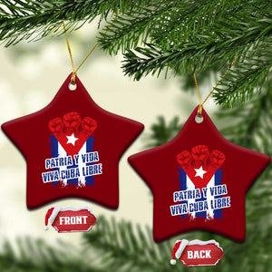 Patria y Vida Cuba Libre Ceramic Ornament Cuba Flag Fist Freedom Movement TS11 Print Your Wear