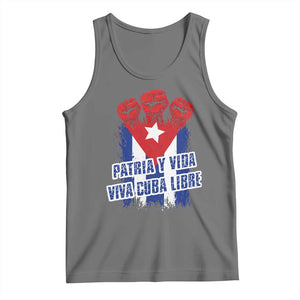 Patria y Vida Cuba Libre Tank Top Cuba Flag Fist Freedom Movement TS11 Black Heather Print Your Wear