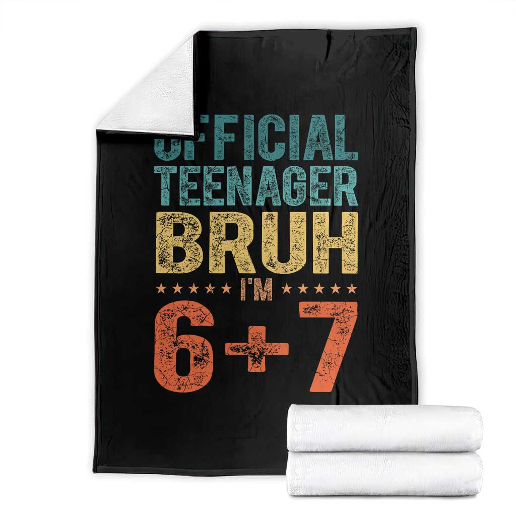 13th Birthday 67 Meme Throw Blanket Official Teenager Bruh I Am Six Seven Retro 13 Years Old TS11 Black Print Your Wear