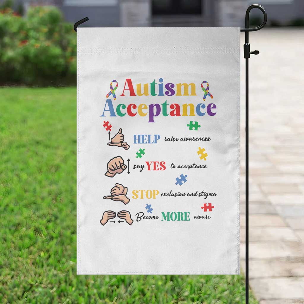 Autism Awareness Acceptance Hand Sign Language SPED Teacher Garden Flag TS11 Print Your Wear