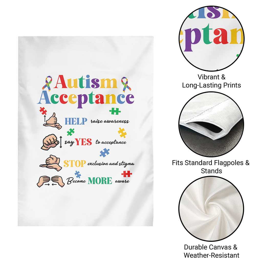 Autism Awareness Acceptance Hand Sign Language SPED Teacher Garden Flag TS11 Print Your Wear