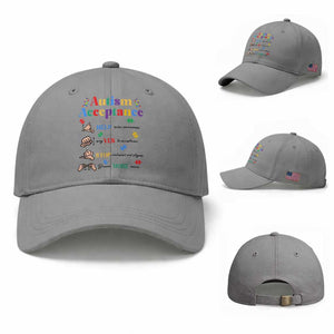 Autism Awareness Acceptance Hand Sign Language SPED Teacher Baseball Cap TS11 Baseball Cap Universal Fit Sport Gray Print Your Wear