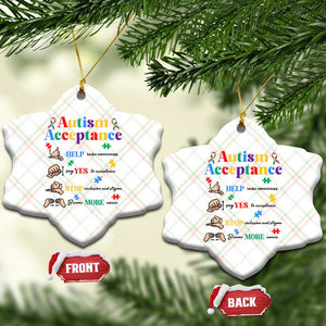 Autism Awareness Acceptance Hand Sign Language SPED Teacher Ceramic Ornament TS11 Print Your Wear