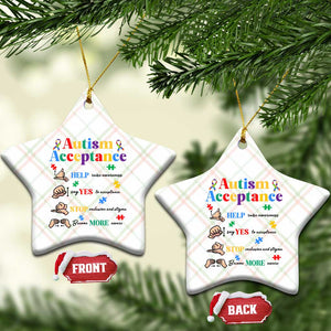 Autism Awareness Acceptance Hand Sign Language SPED Teacher Ceramic Ornament TS11 Print Your Wear