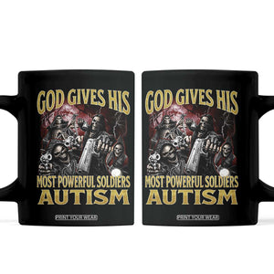 God Gives His Most Powerful Soldiers Autism Coffee Mug Funny Hard Skeleton Meme TS11 Black Print Your Wear