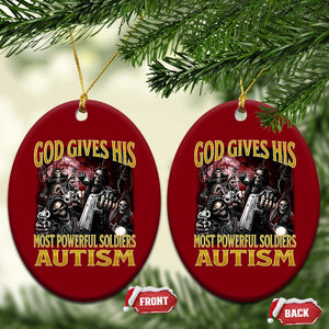 God Gives His Most Powerful Soldiers Autism Ceramic Ornament Funny Hard Skeleton Meme TS11 Print Your Wear