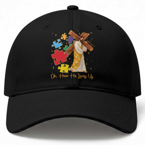 Autism Awareness Jesus Baseball Cap Oh How He Loves Us Christian Bible Verse TS11 Print Your Wear