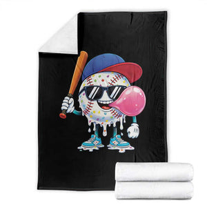 Baseball Bubble Gum Sports Game Day Throw Blanket TS11 Black Print Your Wear