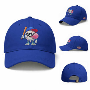 Baseball Bubble Gum Sports Game Day Baseball Cap TS11 Baseball Cap Universal Fit Royal Blue Print Your Wear