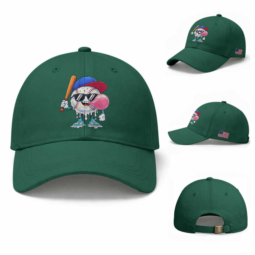 Baseball Bubble Gum Sports Game Day Baseball Cap TS11 Baseball Cap Universal Fit Irish Green Print Your Wear