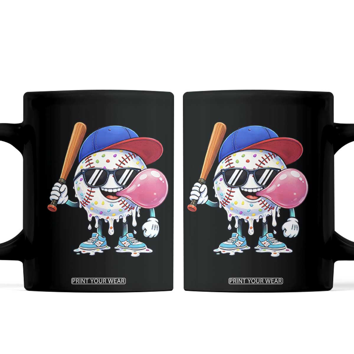 Baseball Bubble Gum Sports Game Day Coffee Mug TS11 Black Print Your Wear