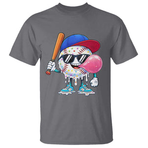 Baseball Bubble Gum Sports Game Day T Shirt TS11 Charcoal Print Your Wear