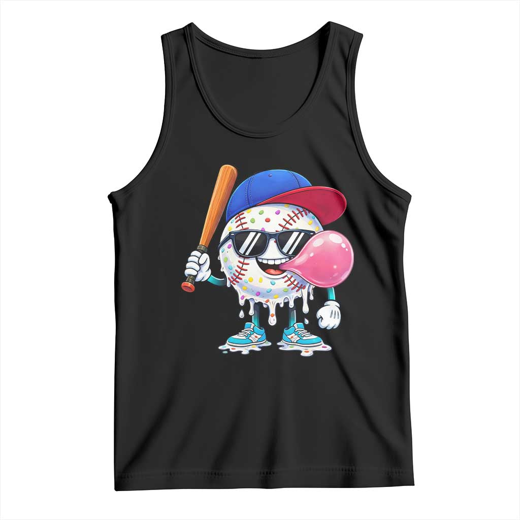 Baseball Bubble Gum Sports Game Day Tank Top TS11 Black Print Your Wear