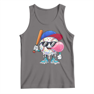 Baseball Bubble Gum Sports Game Day Tank Top TS11 Deep Heather Print Your Wear