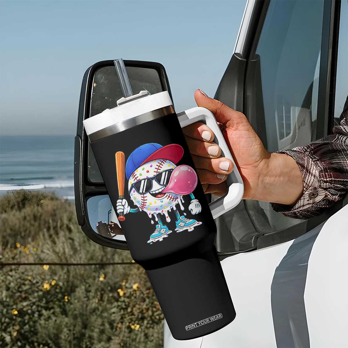 Baseball Bubble Gum Sports Game Day Tumbler With Handle TS11 Print Your Wear