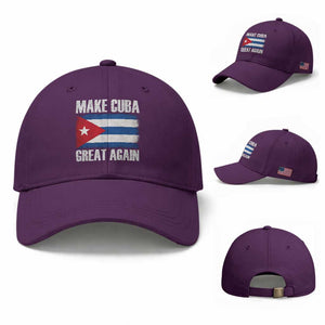 Make Cuba Great Again Baseball Cap Vintage Cuban Map TS11 Baseball Cap Universal Fit Purple Print Your Wear
