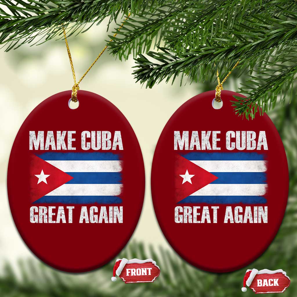 Make Cuba Great Again Ceramic Ornament Vintage Cuban Map TS11 Print Your Wear