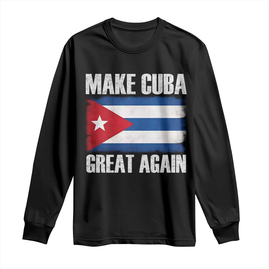 Make Cuba Great Again Long Sleeve Shirt Vintage Cuban Map TS11 Black Print Your Wear