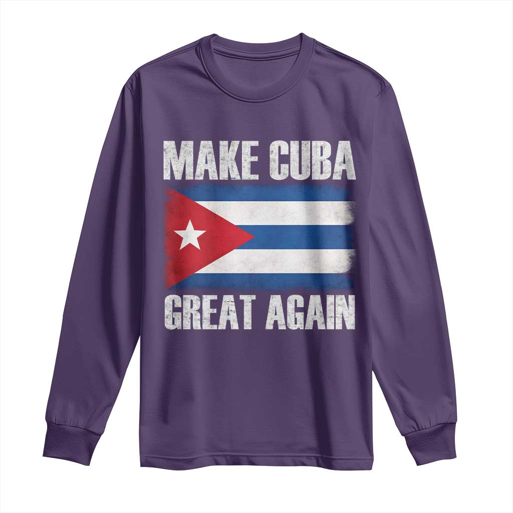 Make Cuba Great Again Long Sleeve Shirt Vintage Cuban Map TS11 Purple Print Your Wear