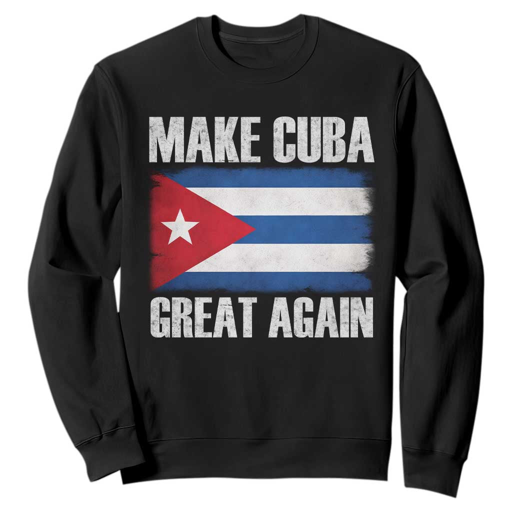 Make Cuba Great Again Sweatshirt Vintage Cuban Map TS11 Black Print Your Wear