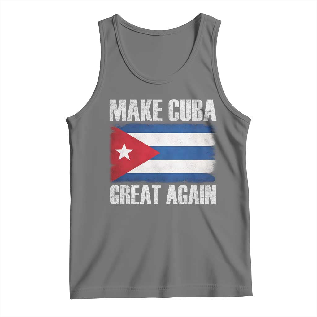 Make Cuba Great Again Tank Top Vintage Cuban Map TS11 Black Heather Print Your Wear
