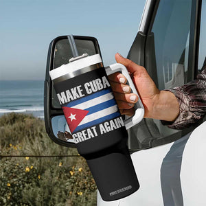 Make Cuba Great Again Tumbler With Handle Vintage Cuban Map TS11 Print Your Wear
