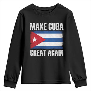 Make Cuba Great Again Youth Sweatshirt Vintage Cuban Map TS11 Black Print Your Wear