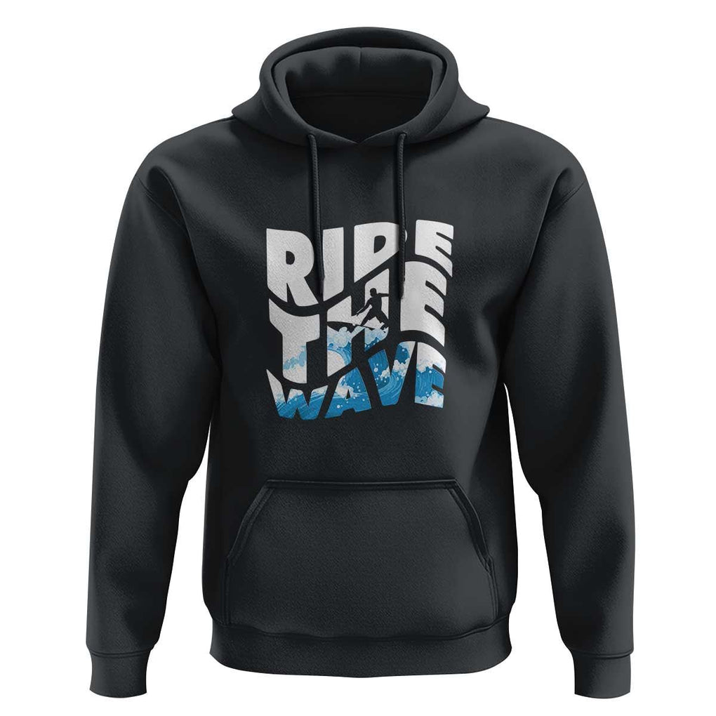 Surfing Hoodie Ride The Wave Surfer Boardsport Wave TS11 Black Print Your Wear